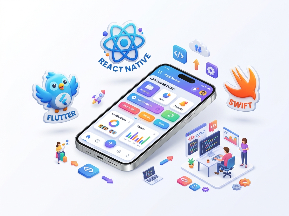 Mobile App Development Illustration
